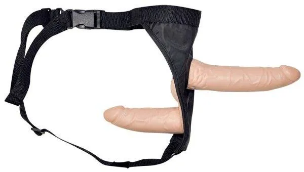 You2Toys Doppeldildo Strap-On - Für lesbische Lust und Pegging Hautfarben hell/Schwarz You2Toys Doppeldildo Strap-On - Für lesbische Lust und Pegging Hautfarben hell/Schwarz – A