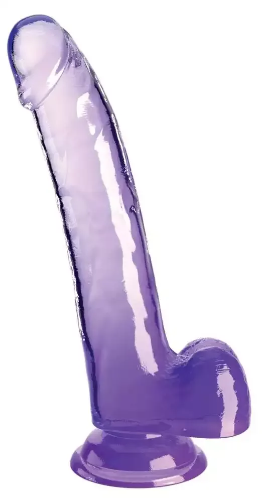 King Cock Clear Transparenter Naturdildo mit Saugfuß, 9 Zoll Transparent/Lila