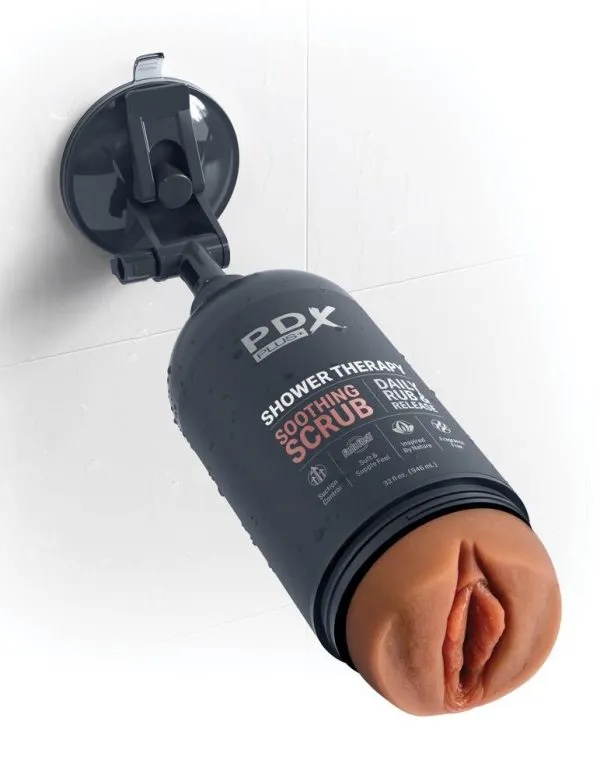 PDX Plus Shower Therapy Masturbator Hautfarben dunkel/grau PDX Plus Shower Therapy Masturbator Hautfarben dunkel/grau