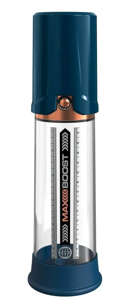 Pump Worx Max Boost - Transparente Penis-/Potenzpumpe Transparent/Blau
