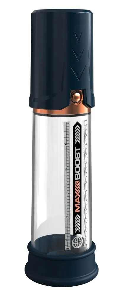Pump Worx Max Boost - Transparente Penis-/Potenzpumpe Transparent/Blau