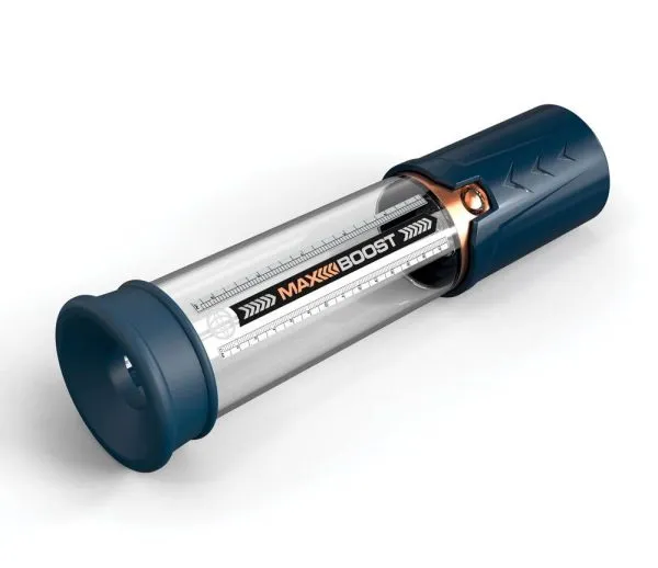 Pump Worx Max Boost - Transparente Penis-/Potenzpumpe Transparent/Blau Pump Worx Max Boost - Transparente Penis-/Potenzpumpe Transparent/Blau
