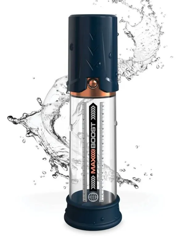 Pump Worx Max Boost - Transparente Penis-/Potenzpumpe Transparent/Blau Pump Worx Max Boost - Transparente Penis-/Potenzpumpe Transparent/Blau