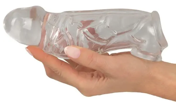 Crystal Clear Penis Sleeve mit Hodenring - Verlängert & verdickt den Penis um 5 cm transparent Crystal Clear Penis Sleeve mit Hodenring - Verlängert & verdickt den Penis um 5 cm transparent
