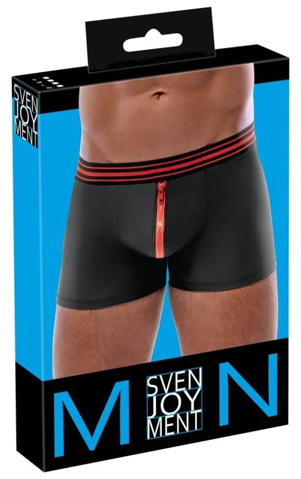 21331801701_verp Svenjoyment Enge Pants Schwarz/Rot mit Reißverschluss Schwarz/Rot Größe S