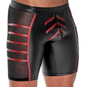 NEK Eng geschnittene Shorts Schwarz/Rot , Mattlook, Reißverschluss, Klappentasche Schwarz/Rot Größe M NEK Eng geschnittene Shorts Schwarz/Rot , Mattlook, Reißverschluss, Klappentasche Schwarz/Rot Größe M – Bild 3
