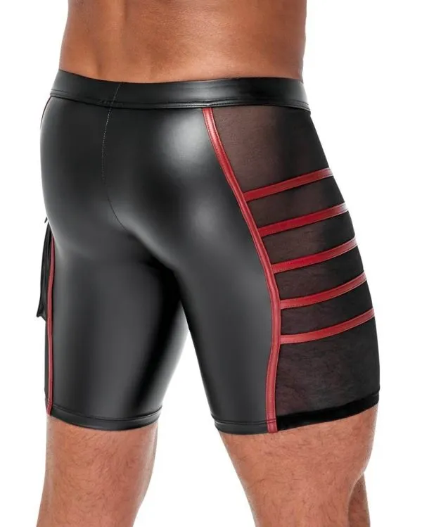 NEK Eng geschnittene Shorts Schwarz/Rot , Mattlook, Reißverschluss, Klappentasche Schwarz/Rot Größe M NEK Eng geschnittene Shorts Schwarz/Rot , Mattlook, Reißverschluss, Klappentasche Schwarz/Rot Größe M