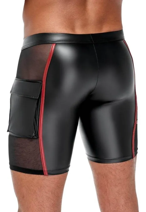 NEK Eng geschnittene Shorts Schwarz/Rot , Mattlook, Reißverschluss, Klappentasche Schwarz/Rot Größe M NEK Eng geschnittene Shorts Schwarz/Rot , Mattlook, Reißverschluss, Klappentasche Schwarz/Rot Größe M