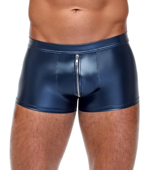 NEK Herren Pants Blue - Metallic-Mattlook, Reißverschluss, eng & körperbetont blau Größe S NEK Herren Pants Blue - Metallic-Mattlook, Reißverschluss, eng & körperbetont blau Größe S