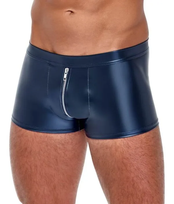 NEK Herren Pants Blue - Metallic-Mattlook, Reißverschluss, eng & körperbetont blau Größe S NEK Herren Pants Blue - Metallic-Mattlook, Reißverschluss, eng & körperbetont blau Größe S