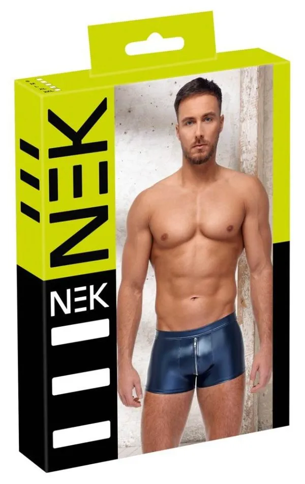 21332294701_verp NEK Herren Pants Blue - Metallic-Mattlook, Reißverschluss, eng & körperbetont blau Größe S