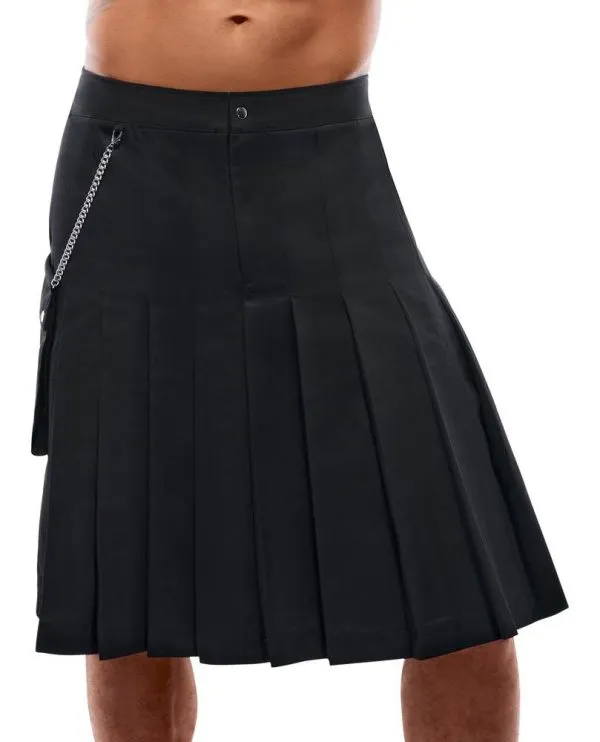 Svenjoyment Herren Kilt-Rock, inkl. Tasche | Schwarz, knielang | Bewegungsfreiheit schwarz Größe 2XL Svenjoyment Herren Kilt-Rock, inkl. Tasche | Schwarz, knielang | Bewegungsfreiheit schwarz Größe 2XL