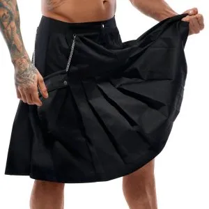 Svenjoyment Herren Kilt-Rock, inkl. Tasche | Schwarz, knielang | Bewegungsfreiheit schwarz Größe 2XL Svenjoyment Herren Kilt-Rock, inkl. Tasche | Schwarz, knielang | Bewegungsfreiheit schwarz Größe 2XL – Bild 4