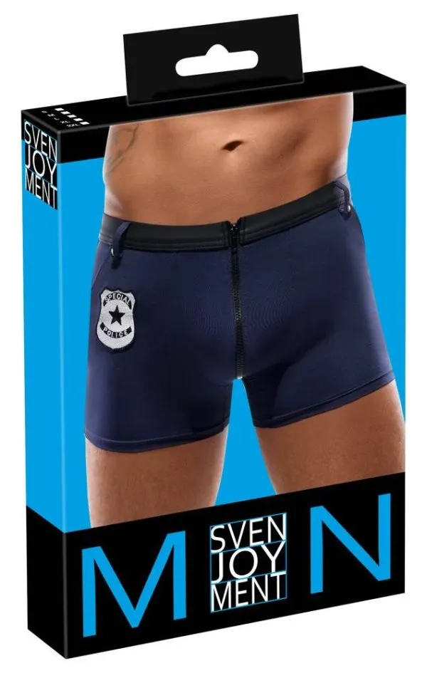 Svenjoyment Herren Pants Police, enge Pants im Special Police Style blau/schwarz Größe M