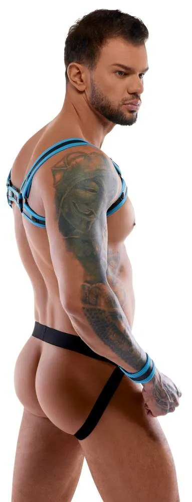Svenjoyment Bondage Jockset Schwarz/Blau, Neopren-Optik, inkl. Handfesseln Schwarz/Blau Größe S Svenjoyment Bondage Jockset Schwarz/Blau, Neopren-Optik, inkl. Handfesseln Schwarz/Blau Größe S