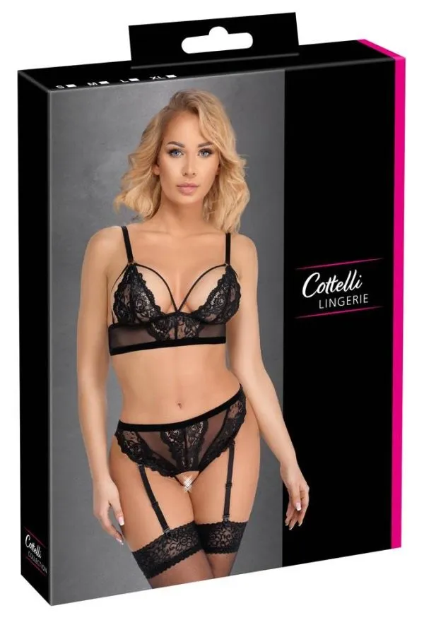 22145201021_verp Cottelli LINGERIE Verführerisches Spitzen-Set schwarz Größe S