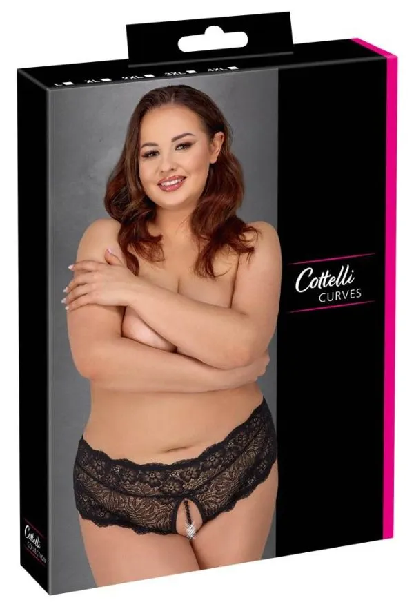 23110201041_verp Cottelli CURVES - Verführerischer Spitzen-Slip schwarz Größe L