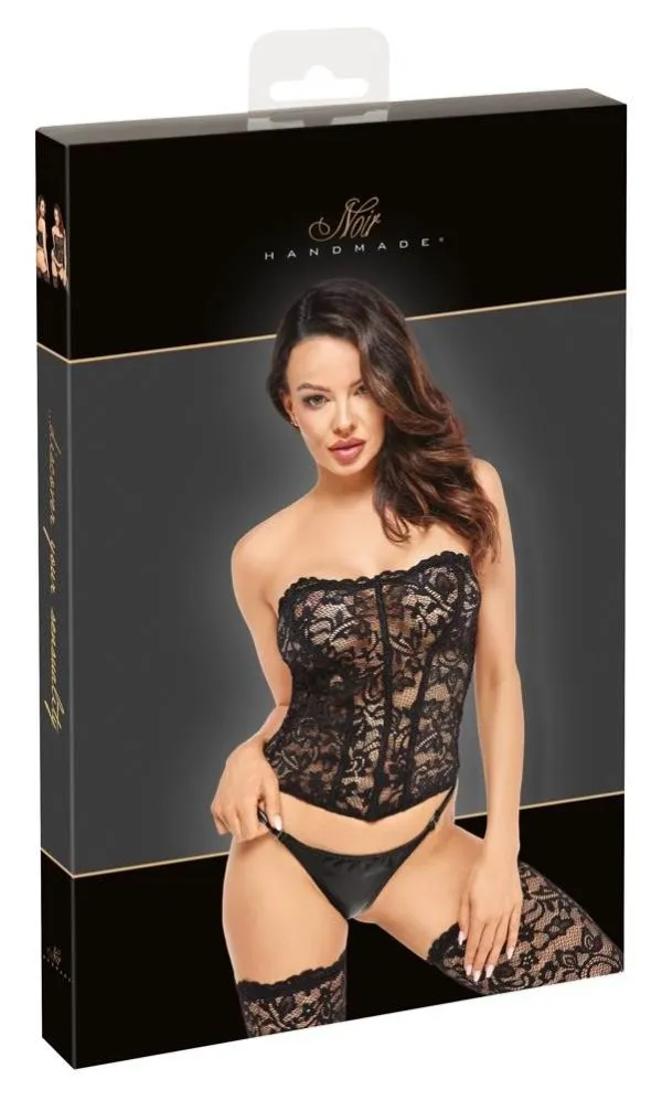 26114731021_verp Noir Spitzen-Corsage in exklusivem Design schwarz Größe L