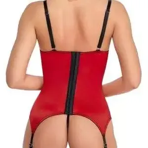 Cottelli LINGERIE Strapshemd rot - busenfrei & String ouvert Rot/Schwarz Größe M Cottelli LINGERIE Strapshemd rot - busenfrei & String ouvert Rot/Schwarz Größe M – Bild 4