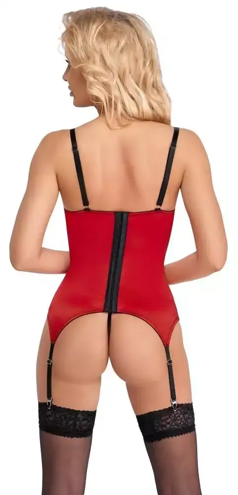 Cottelli LINGERIE Strapshemd rot - busenfrei & String ouvert Rot/Schwarz Größe M Cottelli LINGERIE Strapshemd rot - busenfrei & String ouvert Rot/Schwarz Größe M