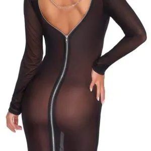 Cottelli PARTY Powernet-Kleid mit Ketten, knielang schwarz Größe L Cottelli PARTY Powernet-Kleid mit Ketten, knielang schwarz Größe L – Bild 2