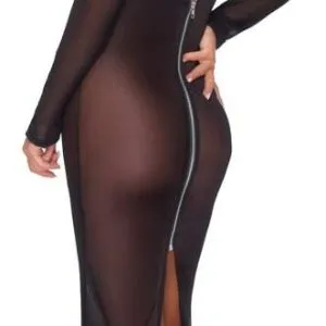 Cottelli PARTY Powernet-Kleid mit Ketten, knielang schwarz Größe L Cottelli PARTY Powernet-Kleid mit Ketten, knielang schwarz Größe L – Bild 4