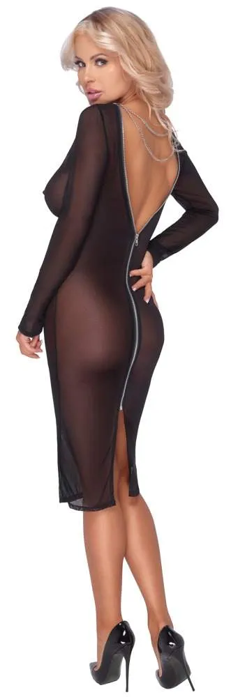 Cottelli PARTY Powernet-Kleid mit Ketten, knielang schwarz Größe L Cottelli PARTY Powernet-Kleid mit Ketten, knielang schwarz Größe L