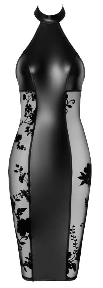 Noir Knieumspielendes Kleid, Powerwetlook, Powernet-Einsätze schwarz Größe XL Noir Knieumspielendes Kleid, Powerwetlook, Powernet-Einsätze schwarz Größe XL