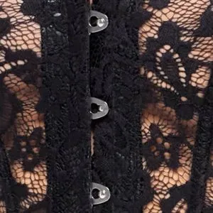 Noir Kurzes Corsagenkleid - Exklusiver Style, zarte Spitze, Powerwetlook schwarz Größe XL Noir Kurzes Corsagenkleid - Exklusiver Style, zarte Spitze, Powerwetlook schwarz Größe XL – Bild 5