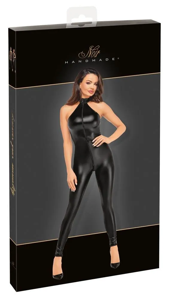 27306931021_verp Noir Powerwetlook Overall mit Strasssteinen schwarz Größe L