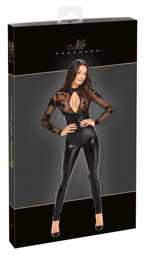 27307071021_verp Noir Exklusiver Overall mit Samtflockprint schwarz Größe XL