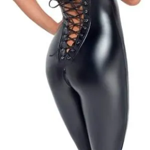 Noir Powerwetlook Overall mit Schnürung schwarz Größe XL Noir Powerwetlook Overall mit Schnürung schwarz Größe XL – Bild 4