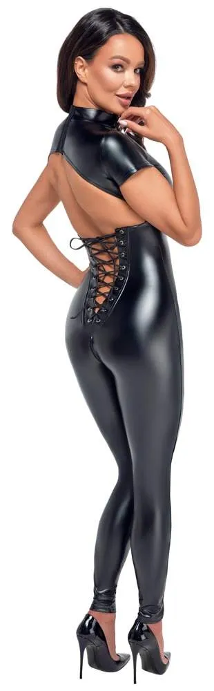 Noir Powerwetlook Overall mit Schnürung schwarz Größe XL Noir Powerwetlook Overall mit Schnürung schwarz Größe XL