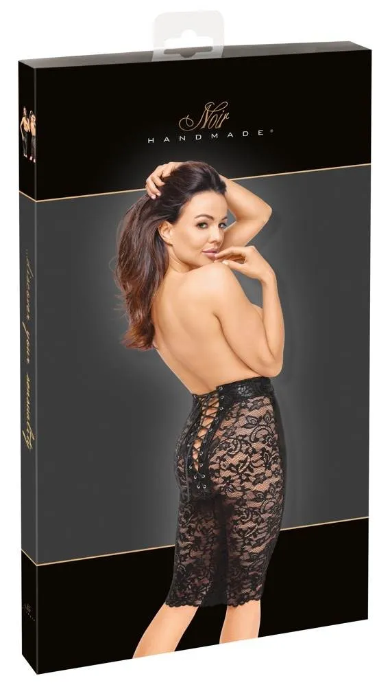 27706521021_verp Noir Bleistift-Rock mit Spitze, exklusiver Material-Mix schwarz Größe M