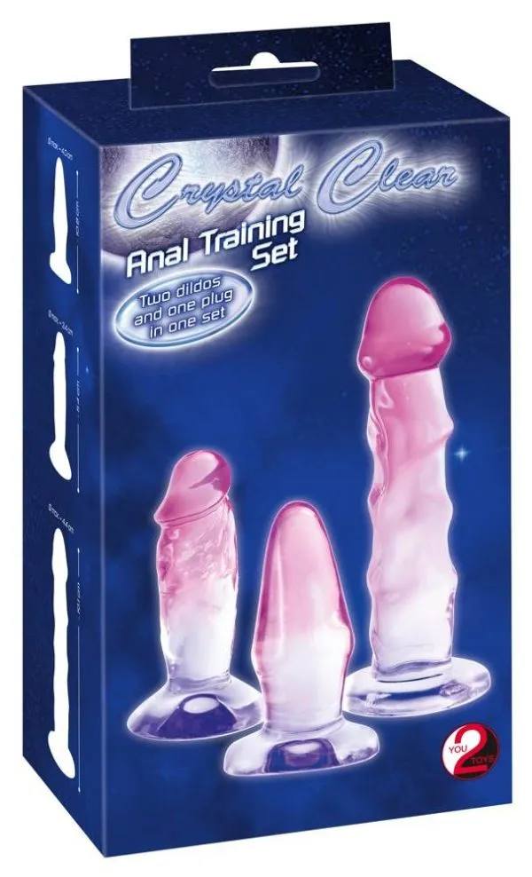 50023380000_verp Crystal Clear Anal Training Set - 3-teiliges Toy-Trio für anale Vergnügen und Dehntraining Pink/Transparent