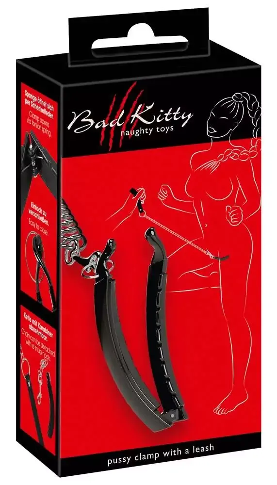 Bad Kitty Pussy Clamp mit Leine schwarz