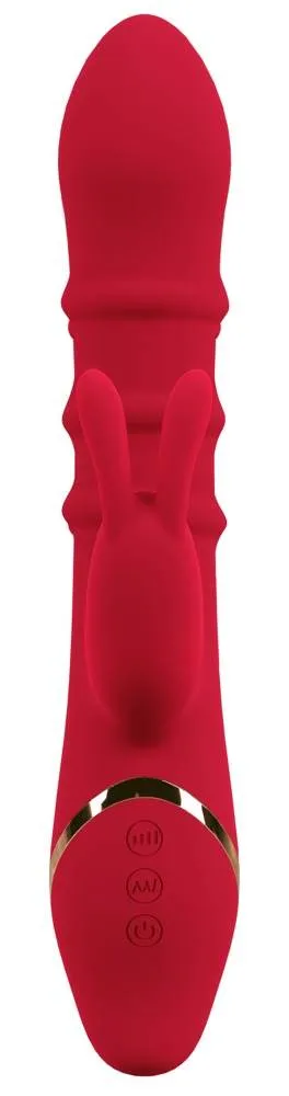 You2Toys Rabbit Vibrator mit 3 beweglichen Ringen Rot/Rosegold