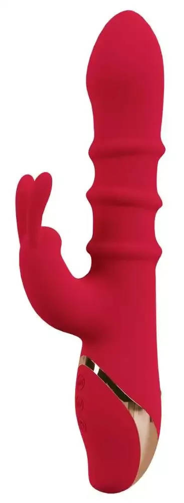 You2Toys Rabbit Vibrator mit 3 beweglichen Ringen Rot/Rosegold You2Toys Rabbit Vibrator mit 3 beweglichen Ringen Rot/Rosegold