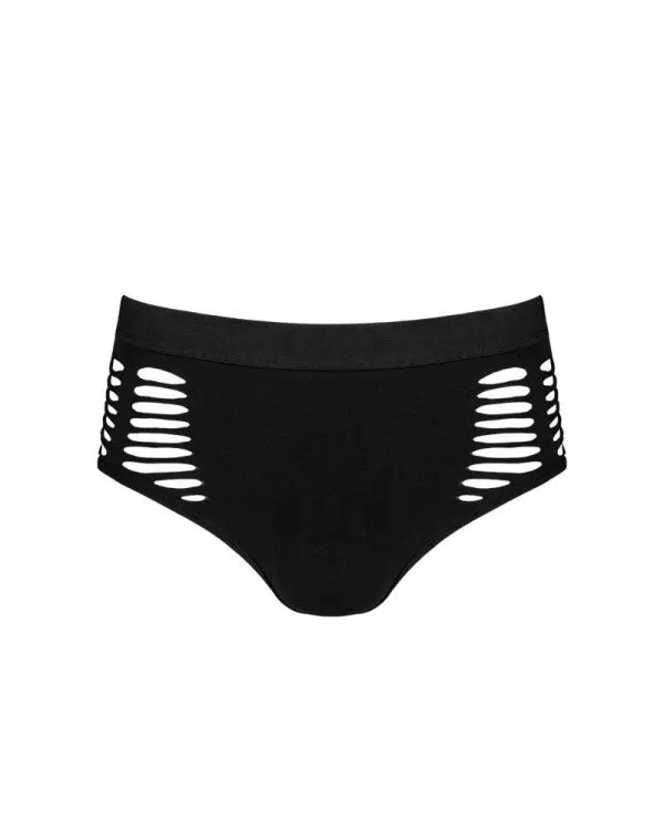 Obsessive Azmeron Slip - Leo-Look, bequem & transparent schwarz S-L