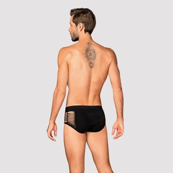 Obsessive Azmeron Slip - Leo-Look, bequem & transparent schwarz S-L