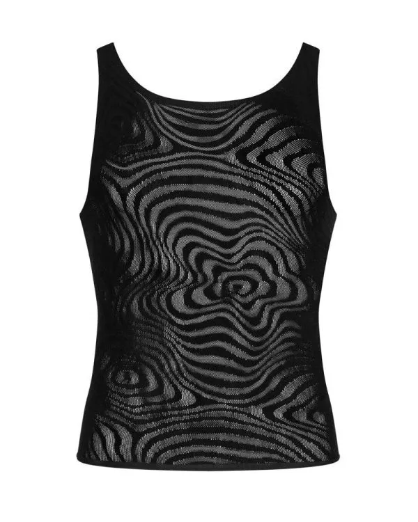 Obsessive Trendshirt - Schwarz, transparent, grafisches Muster schwarz S-L