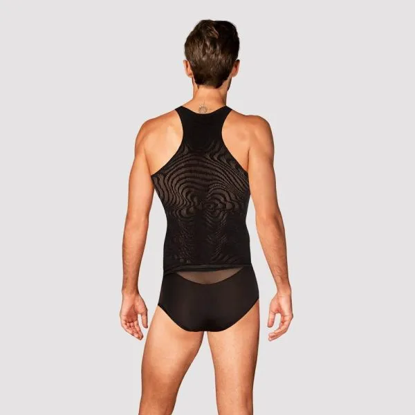 Obsessive Trendshirt - Schwarz, transparent, grafisches Muster schwarz S-L