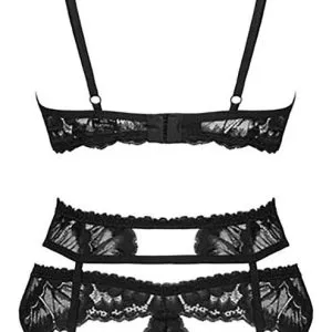 Obsessive Alessya Set - Bügel-BH, Strapsgurt und Slip aus Effektspitze schwarz XS/S Obsessive Alessya Set - Bügel-BH, Strapsgurt und Slip aus Effektspitze schwarz XS/S – Bild 5