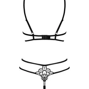 Obsessive Badossa - Ouvert-Set mit Bügel-BH und String schwarz L/XL Obsessive Badossa - Ouvert-Set mit Bügel-BH und String schwarz L/XL – Bild 4