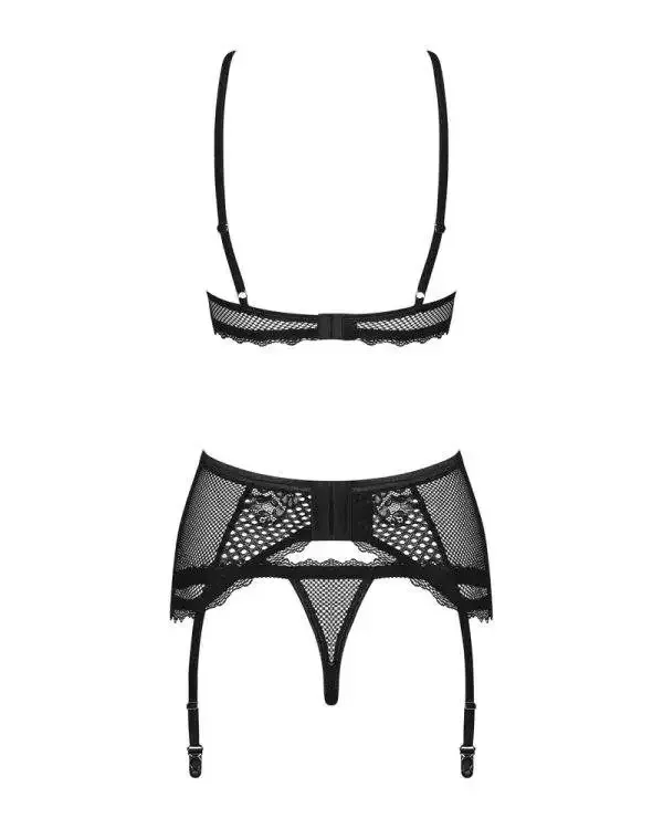 Obsessive Badossa - Ouvert-Set mit Bügel-BH und String schwarz S/M Obsessive Badossa - Ouvert-Set mit Bügel-BH und String schwarz S/M