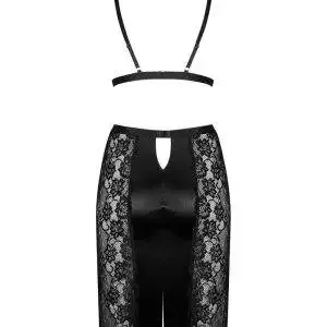 Obsessive Blanita Set - Soft-BH & Etuirock aus Stretch-Satin und Spitze schwarz L/XL Obsessive Blanita Set - Soft-BH & Etuirock aus Stretch-Satin und Spitze schwarz L/XL – Bild 4