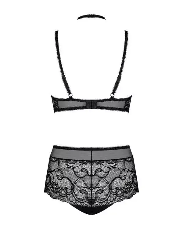 Obsessive Elizenes Set - Bügel-BH & High Waist Slip schwarz L/XL Obsessive Elizenes Set - Bügel-BH & High Waist Slip schwarz L/XL