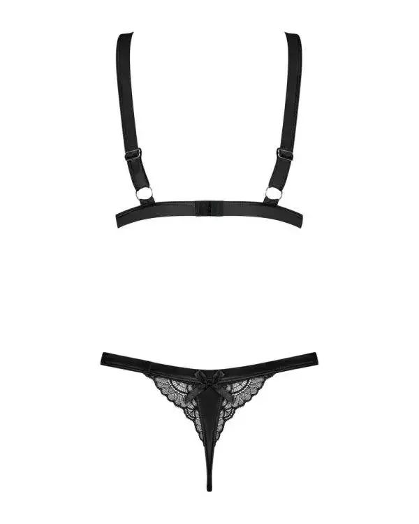 Obsessive Elizenes Set - Bügel-BH & High Waist Slip schwarz S/M Obsessive Elizenes Set - Bügel-BH & High Waist Slip schwarz S/M