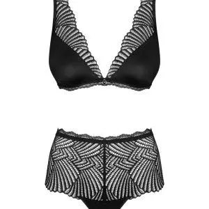 Obsessive Klarita Set - Effektspitze, verstellbare Träger schwarz 2XL/3XL Obsessive Klarita Set - Effektspitze, verstellbare Träger schwarz 2XL/3XL – Bild 3