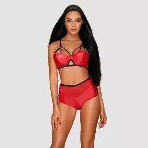 Obsessive Lacelove Set - Rotes Spitzen-Straps-Set rot S/M Obsessive Lacelove Set - Rotes Spitzen-Straps-Set rot S/M – Bild 1